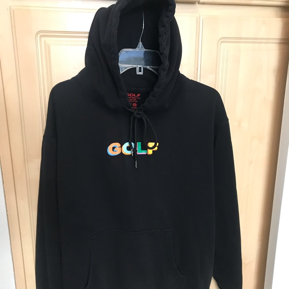 GOLF unisex pullover black hoodie sweatshirt front pocket size medium